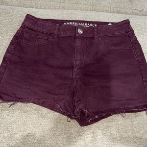 American Eagle Denim Shorts Burgundy